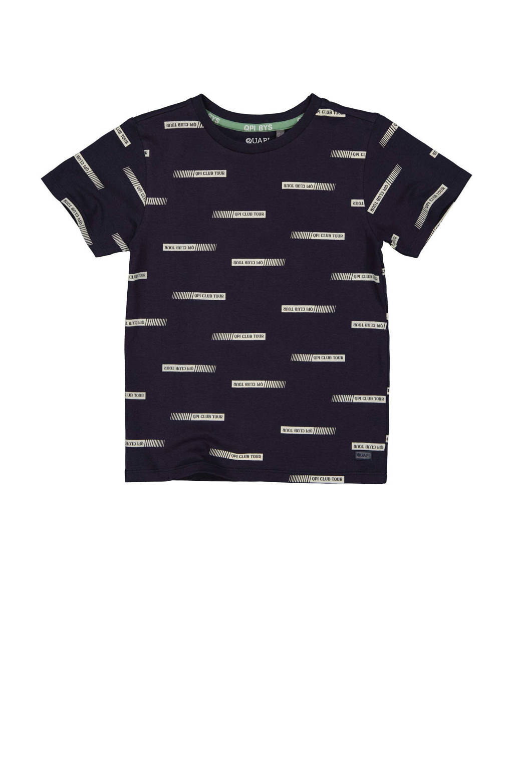 Quapi T-shirt BADR met tekst donkerblauw/wit