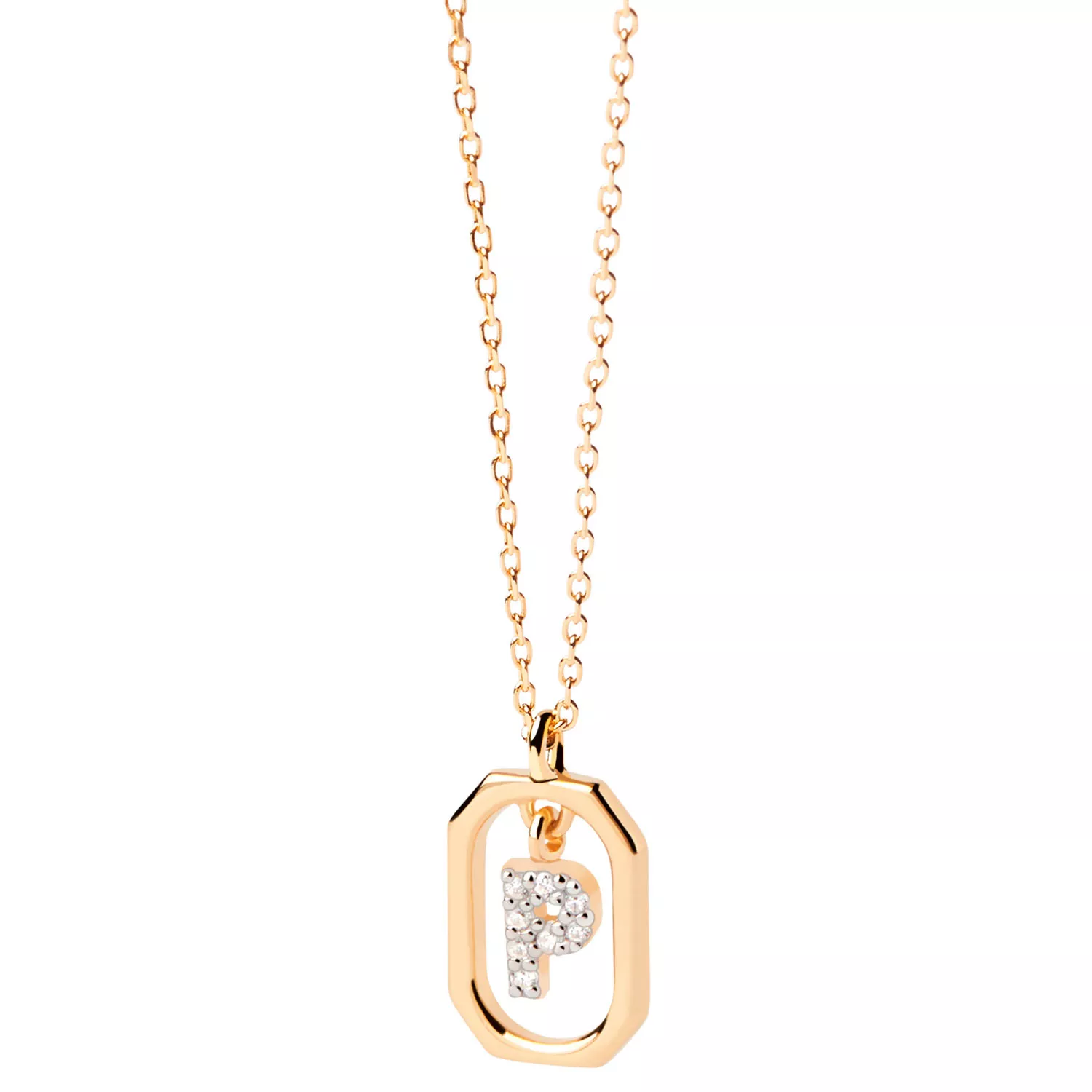PDPAOLA Mini Letter P Halskæde 18 kt. Forgyldt Sølv CO01-527-U