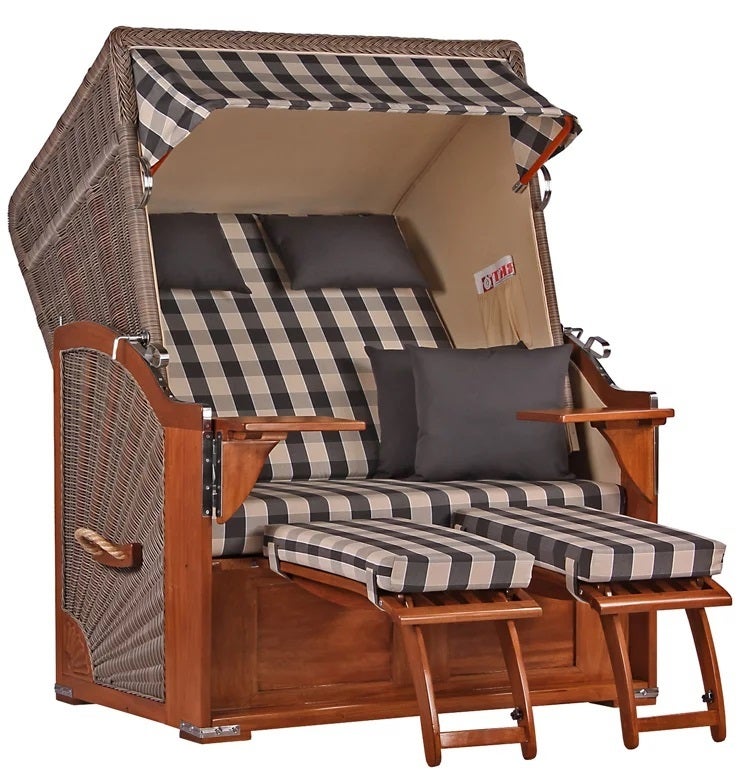 Strandstoel Nordstrand mahonie PE grijs design 505
