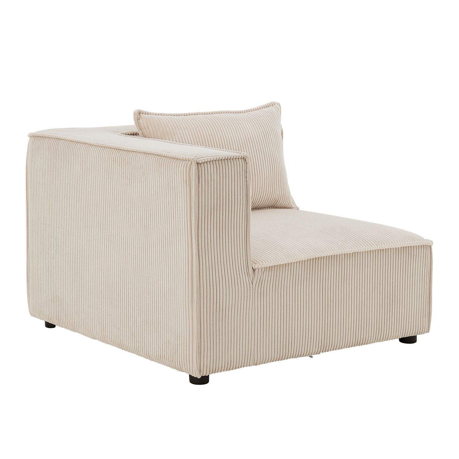 Juskys modulares Sofa Domas M - Couch Wohnzimmer - 3 Sitzer mit Lehnen & Kissen - Cord Beige