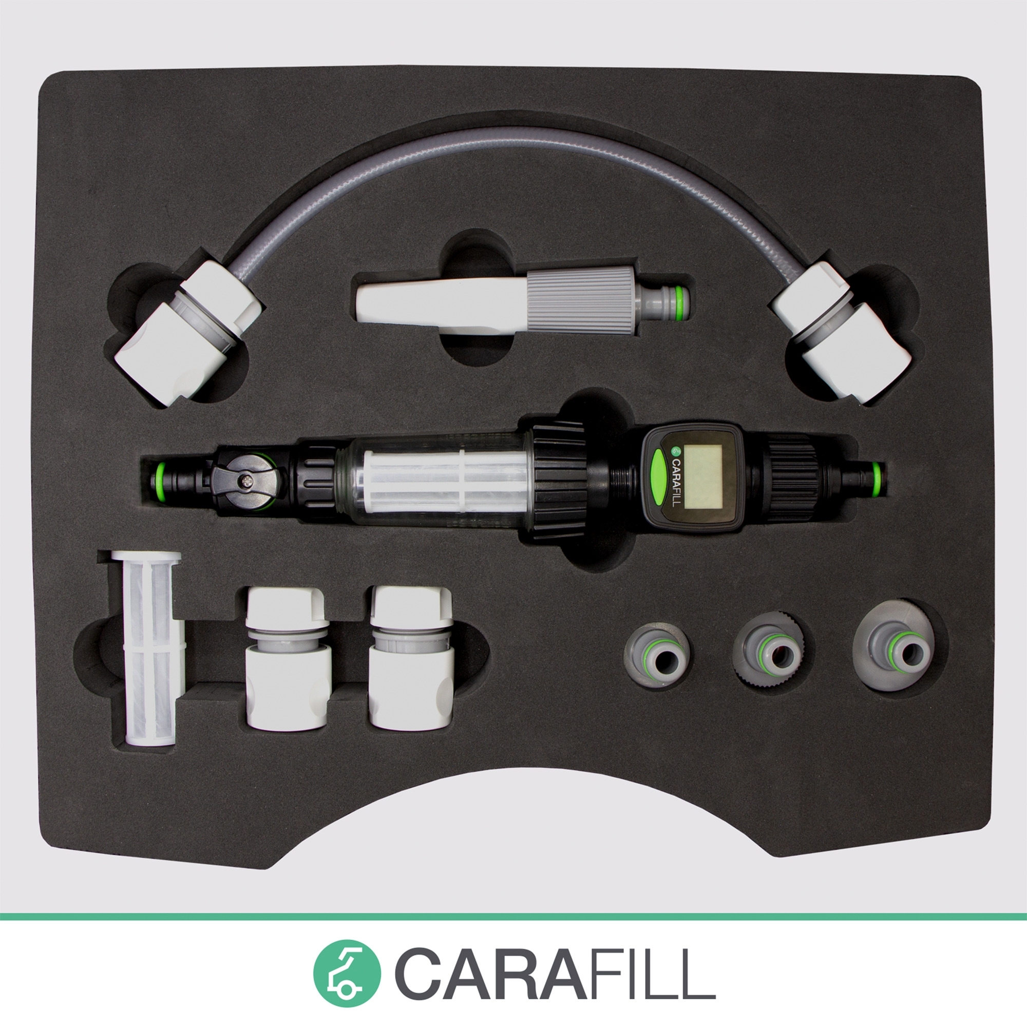 Carafill Compact Befüllfilter / Wasserfilter Koffer für Wohnmobil / Wohnwagen / Boot mit mechanischer Filterung / digitaler Wasseruhr