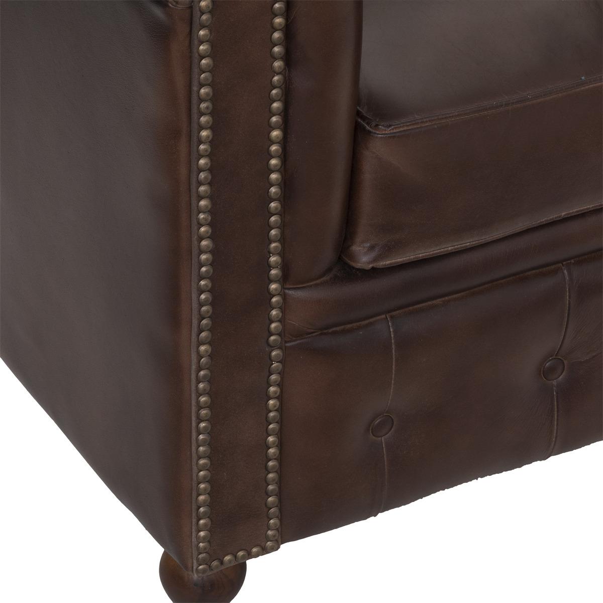 FAUTEUIL CUIR CHESTER MARRON