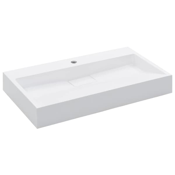 vidaXL Vask 80x46x11 cm mineralstøpt/marmorstøpt hvit