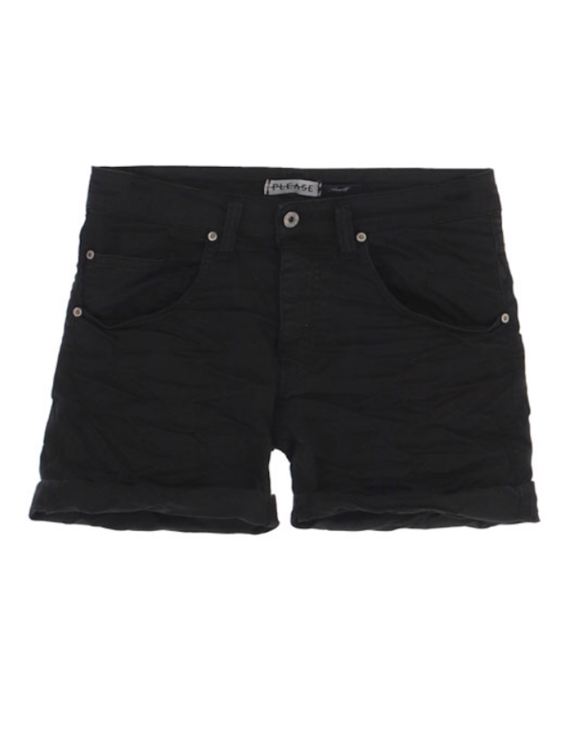 PLEASE SHORT P48 EN JEAN BLACK