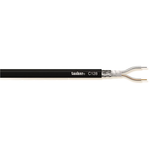 Tasker C128-Black audiokabel, 2x 0.35 mm², ø 6.3 mm, 100 m