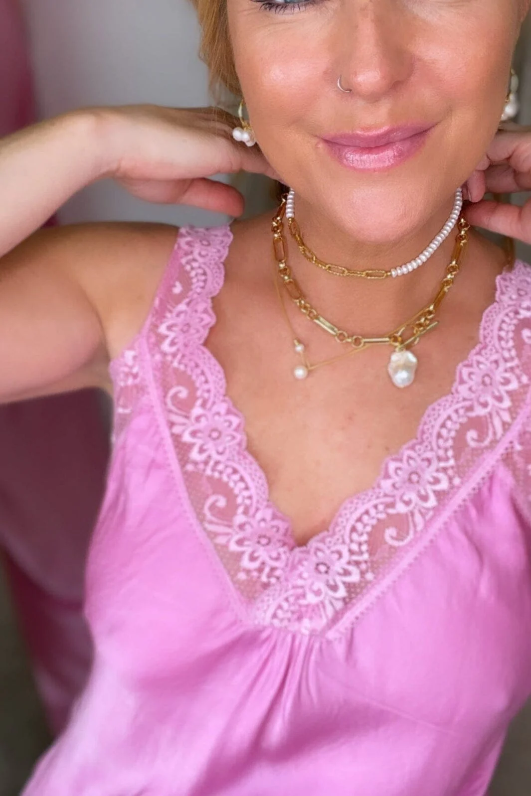 Mellow Moon Pearl Chain Necklace