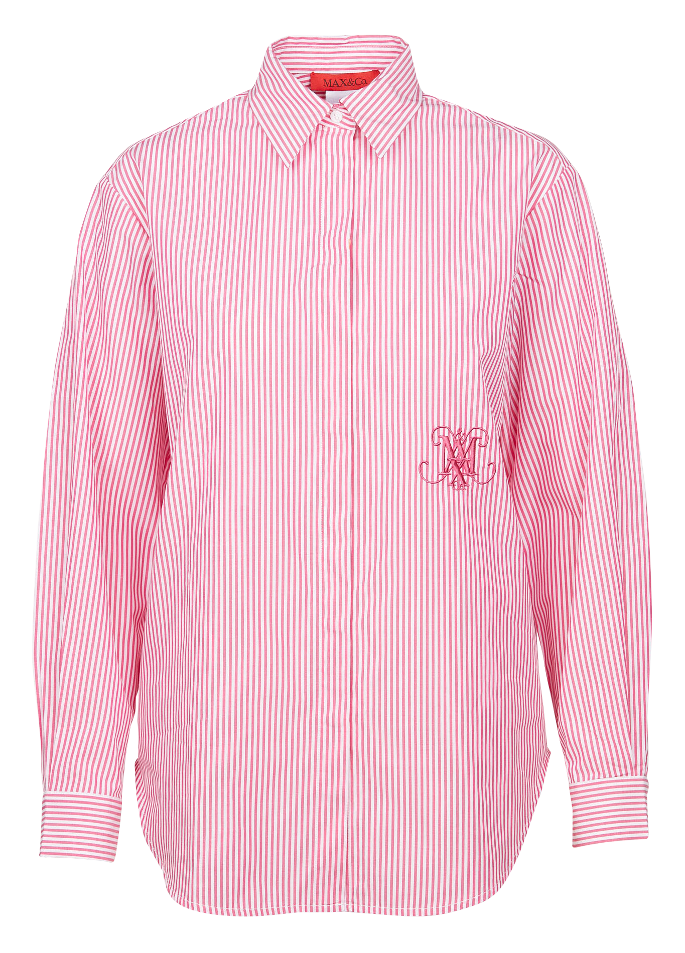 ORALE - Chemise col classique brodé en coton| Rose