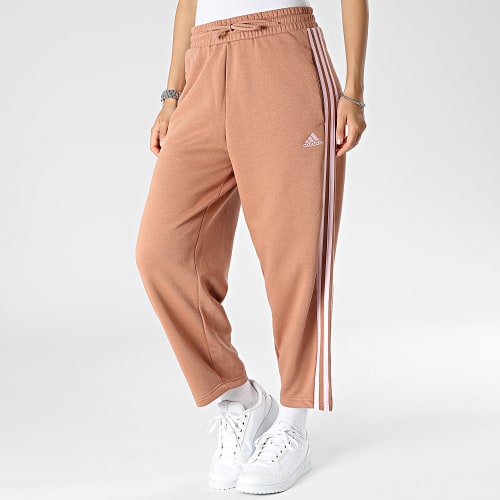 Pantalon Jogging A Bandes Femme 3 Stripes IM0250 Marron Clair