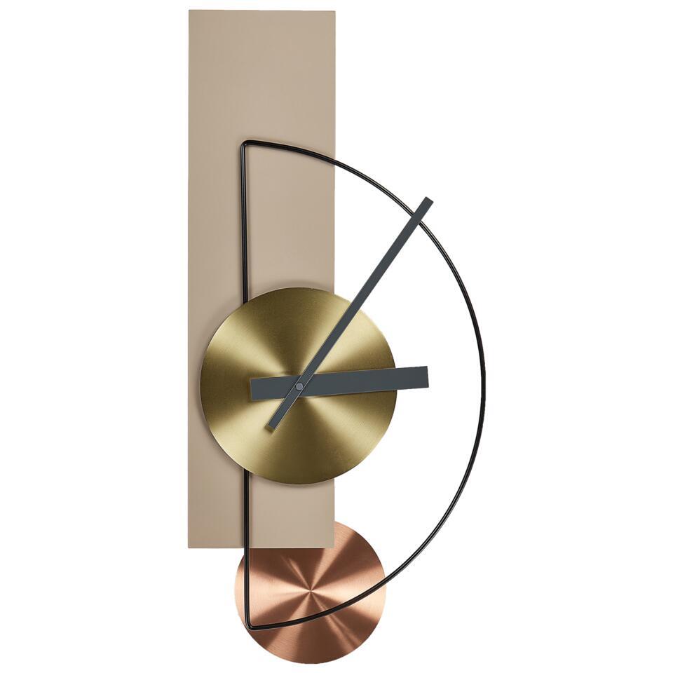 CEVINS - Wandklok - Beige - Staal