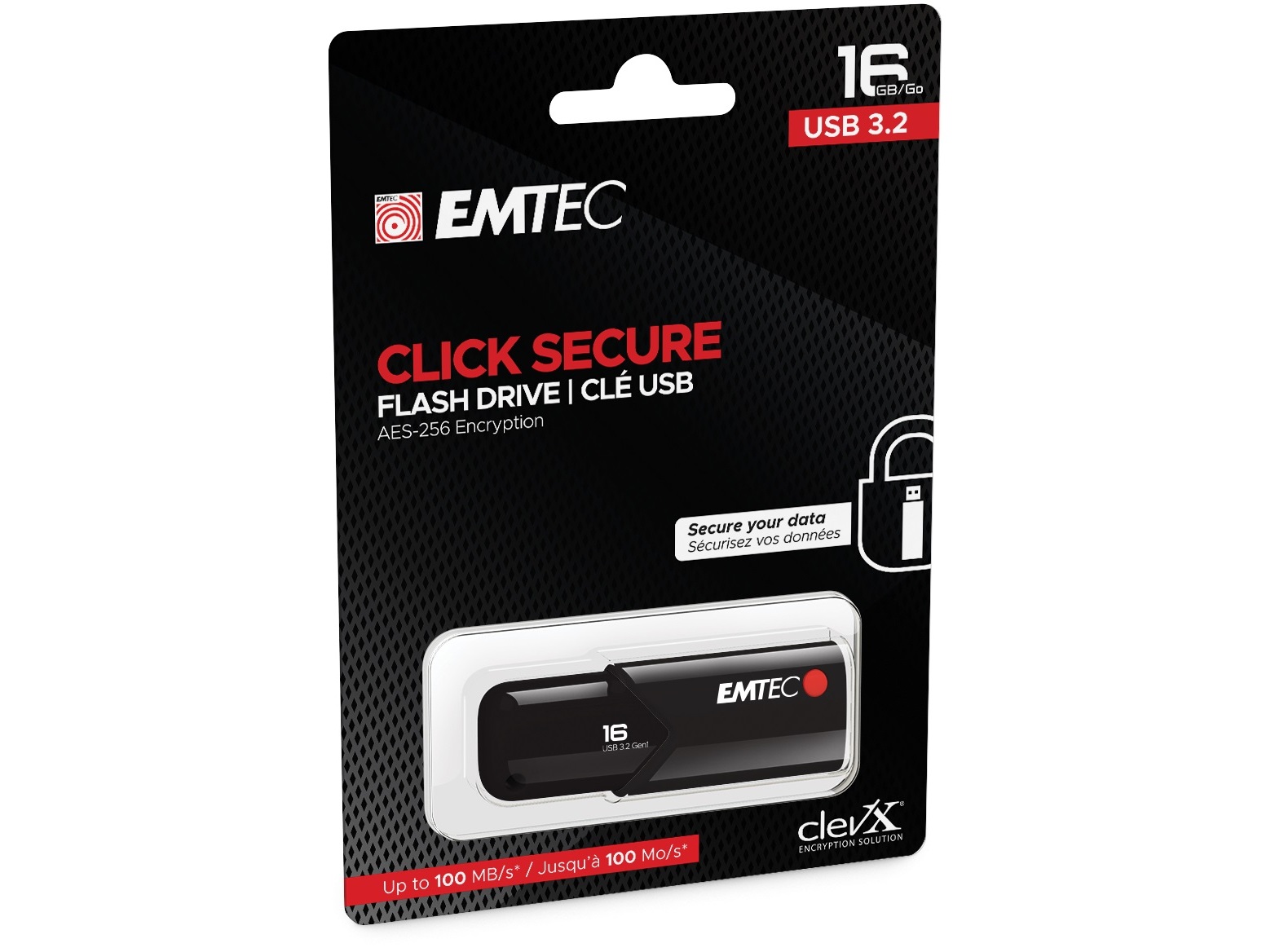 MEMÓRIAS USB EMTEC E173300 3.2 CLICK SECURE 16GB