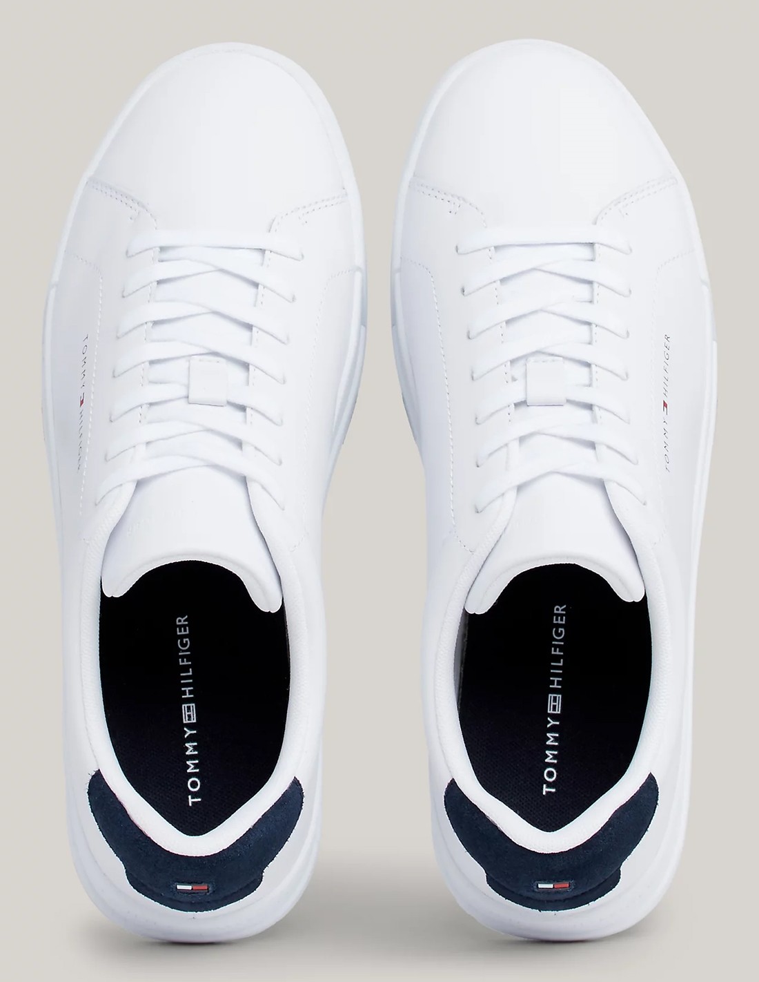 tommy hilfiger Basket de ville Homme th court leather Blanc/Noir
