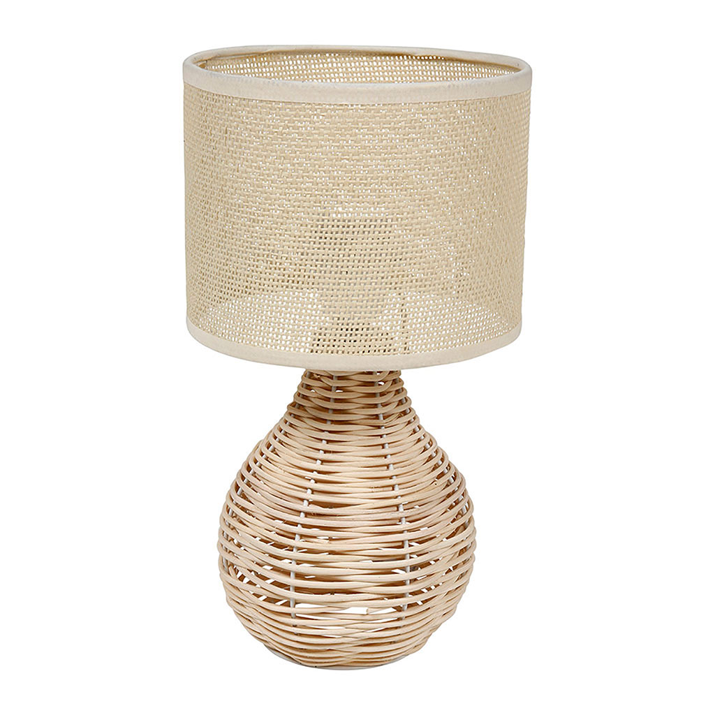 Lampe rotin naturel D 17x30.5cm