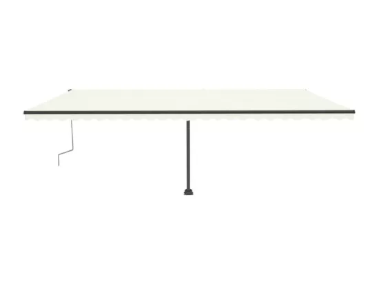 Auvent manuel rétractable sur pied 600x300 cm Crème