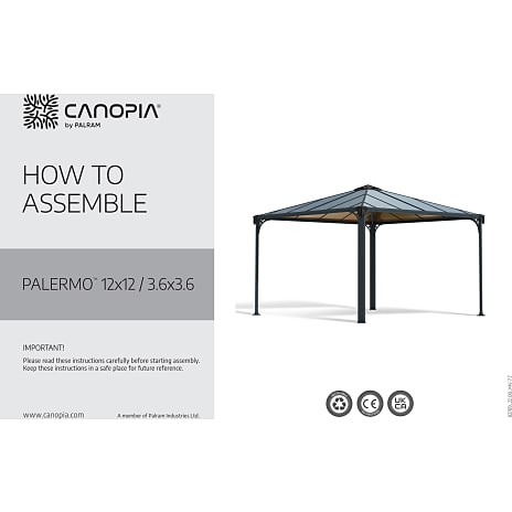 Palram - Canopia Palermo pavillon 3600 - antracitgrå