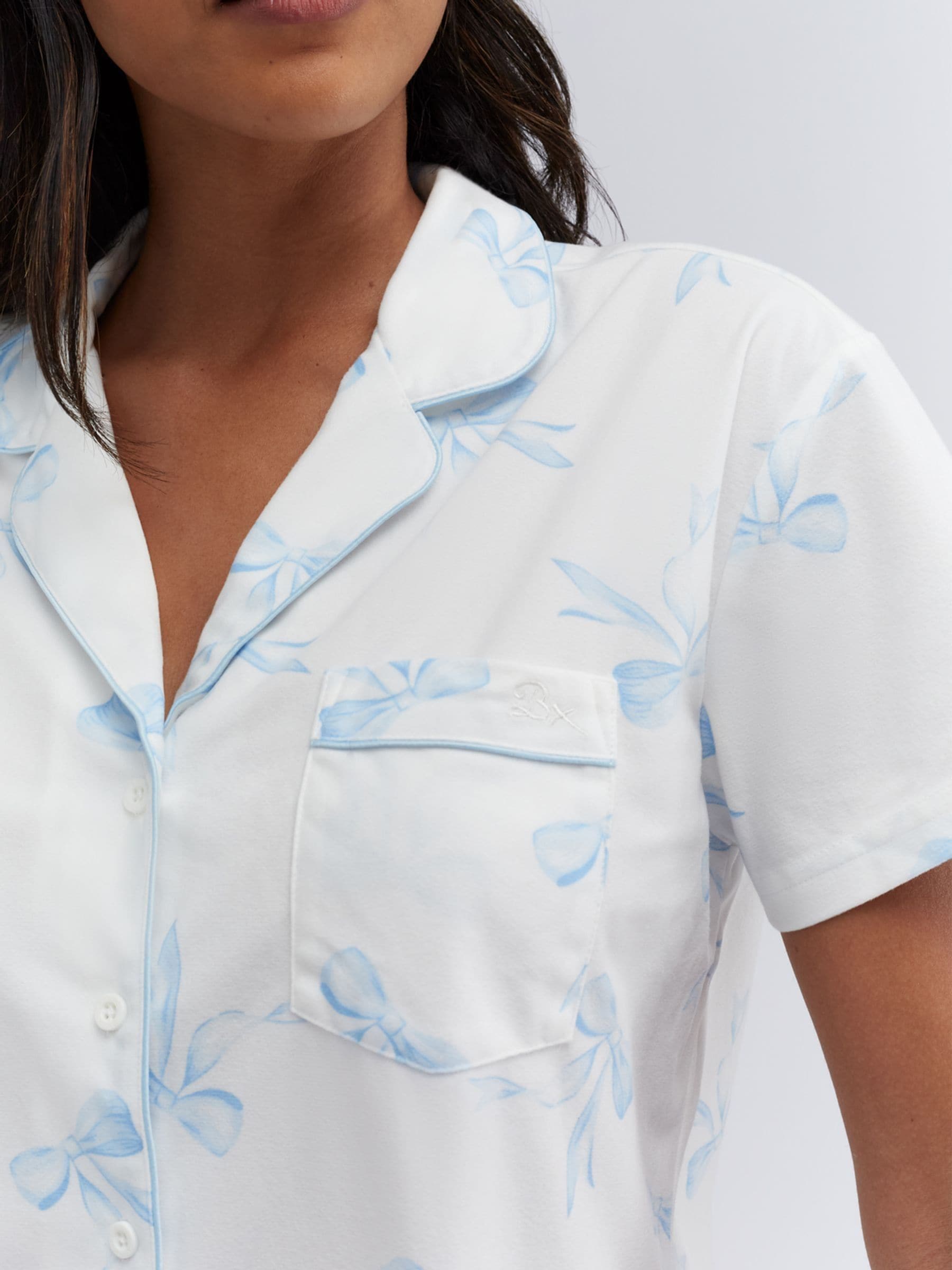 Wit/blauwe strik print - Boux Avenue Pyjamas In a Bag