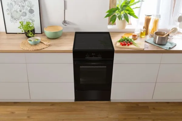 Gorenje Advanced GEIT5C60BPG - Komfur - fritstående - bredde: 50 cm - dybde: 59.4 cm - højde: 85 cm - med selv-rengøring - sort
