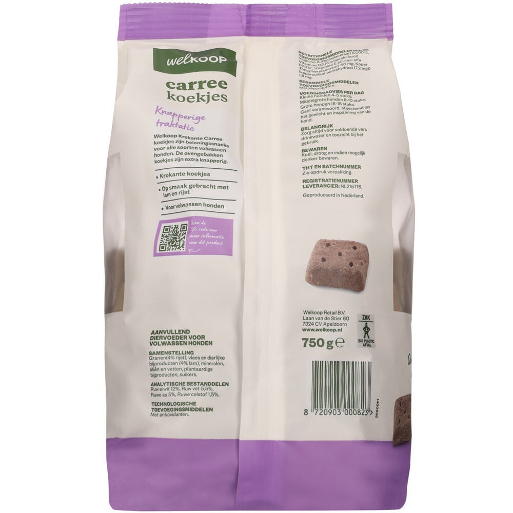 Welkoop Carree - Hondenkoekjes - 750 Gram - lam & rijst