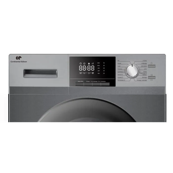 Lave-linge hublot CONTINENTAL EDISON CELL10140S2 - 10 kg - Largeur 60 cm - Classe A - 1400 trs/min - moteur induction -Anthracite
