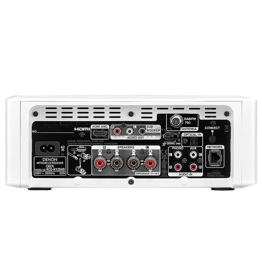 Denon RCD-N12DAB Blanc + Triangle Elara LN01 Noir Mat