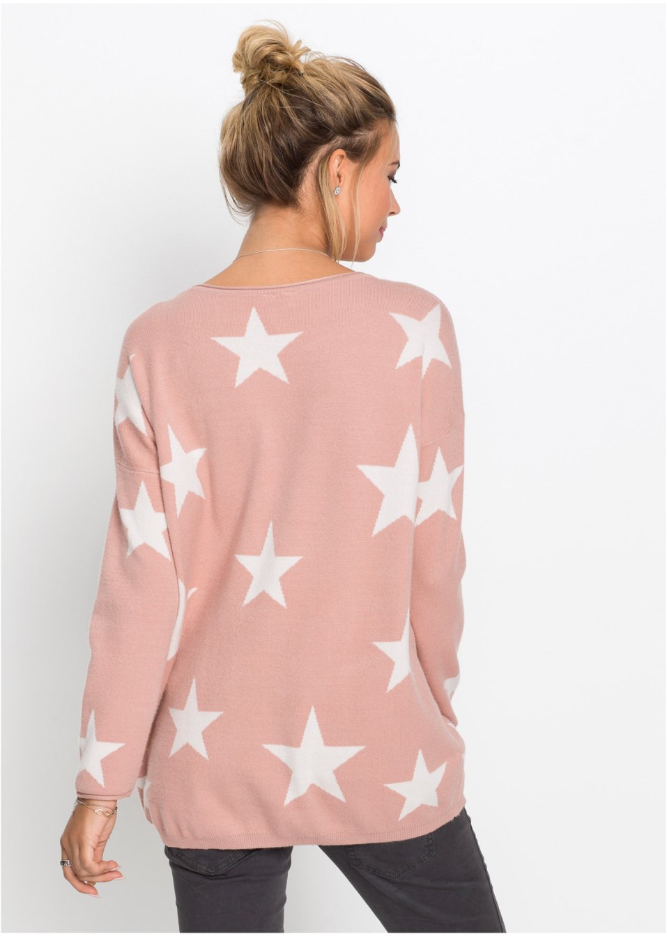 Pull en maille avec imprimé étoiles
