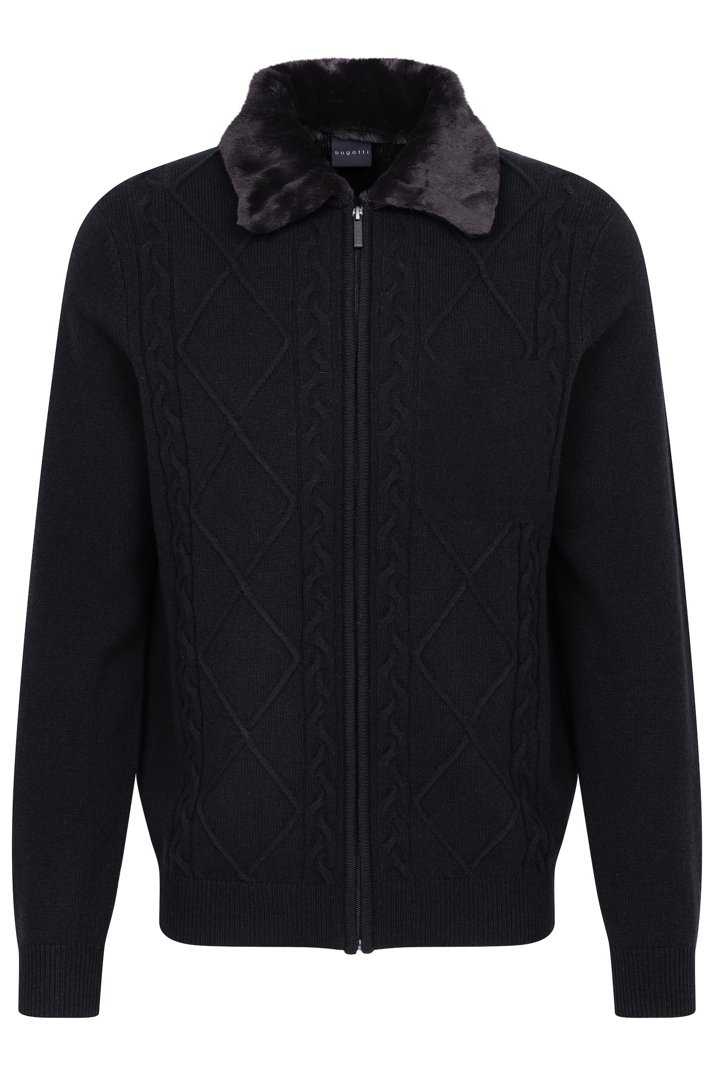 bugatti Strickjacke , mit unechtem Fellkragen