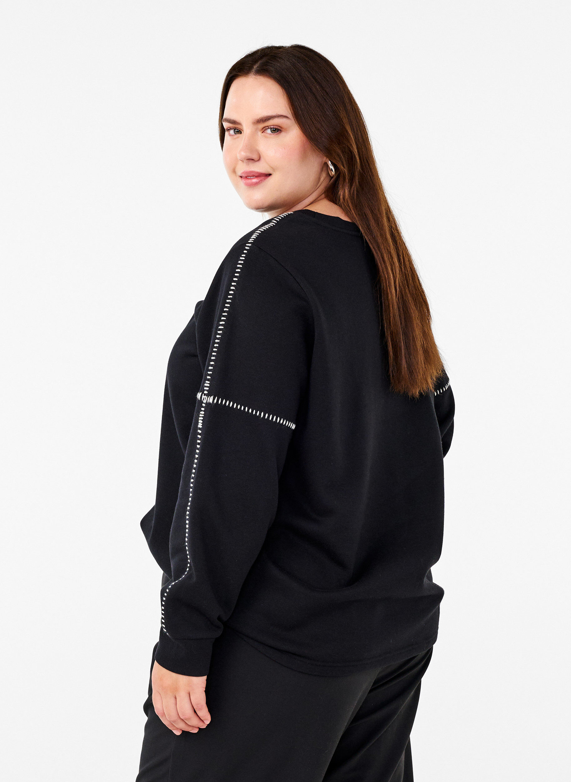 Sweatshirt med kontrastsyninger