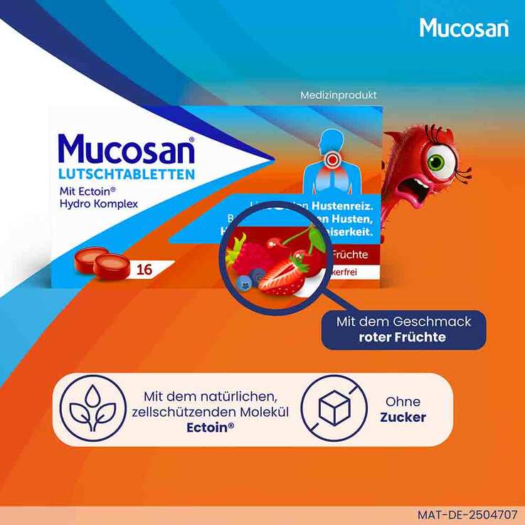 Mucosan Lutschtabletten rote Früchte, 16 St