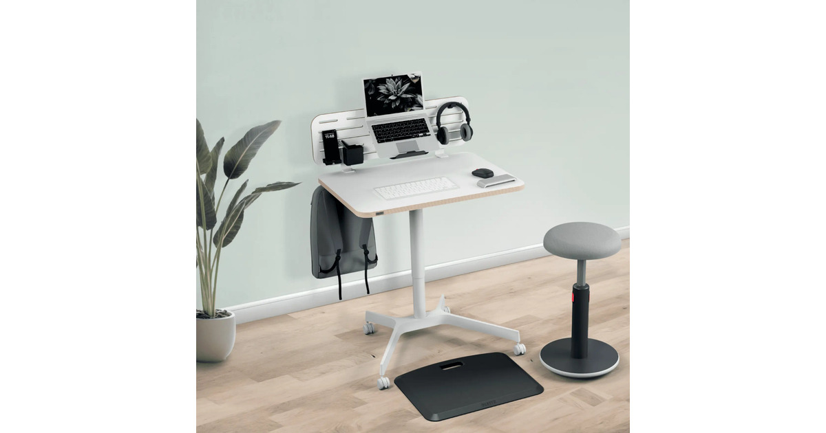 LeitzErgo Mobiel Zit-Sta Bureau (80x60 cm) tafel  (Wit)