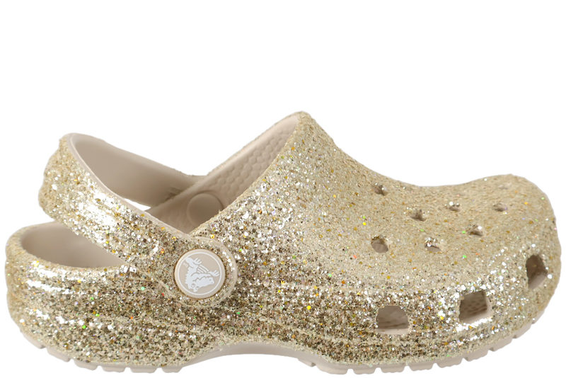 CROCS CLASSIC CHUNKY GLITTER CLOGS MED GULD GLIMMER