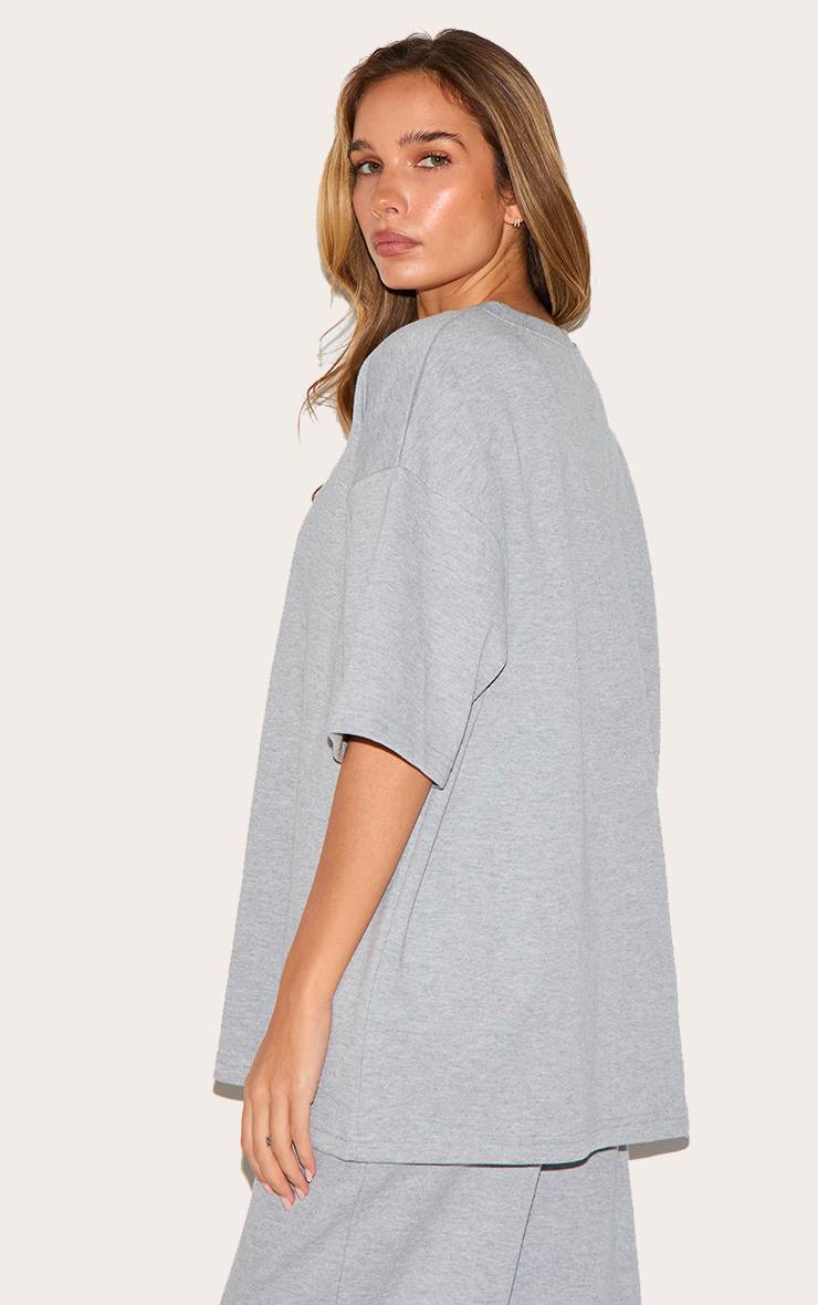 Gris Ensemble Coordonné T-shirt Oversize En Jersey