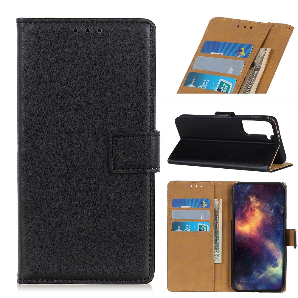 Samsung Galaxy S21  Plus 5G Leder Tasche Flip Cover mit Kartenfächer - Schwarz
