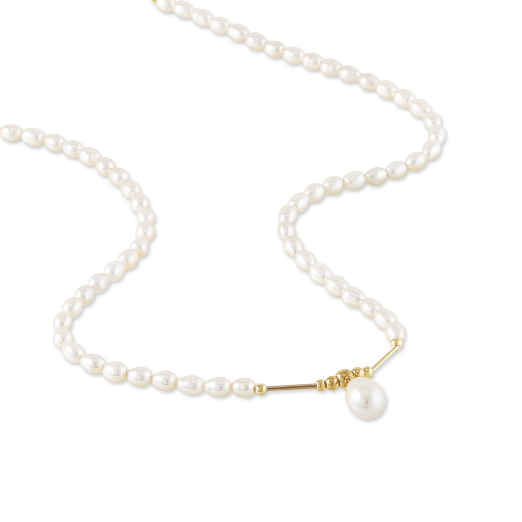 Collier Emma-lisa Or Jaune Perle De Culture