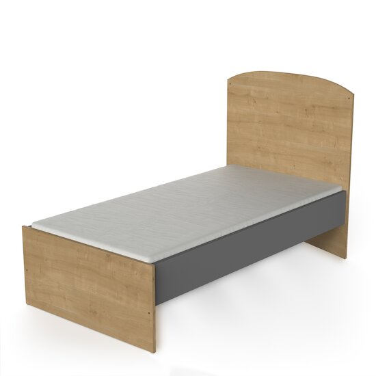 Gabin Lit barreaux   Chêne hamilton / Gris graphite        70 x 140 cm   de               CBA Meubles