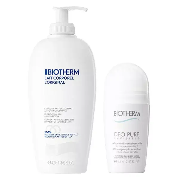 Loção Corporal Anti-Ressecamento Original Biotherm 400ml + Desodorante Antitranspirante Roll-On Pure 75ml