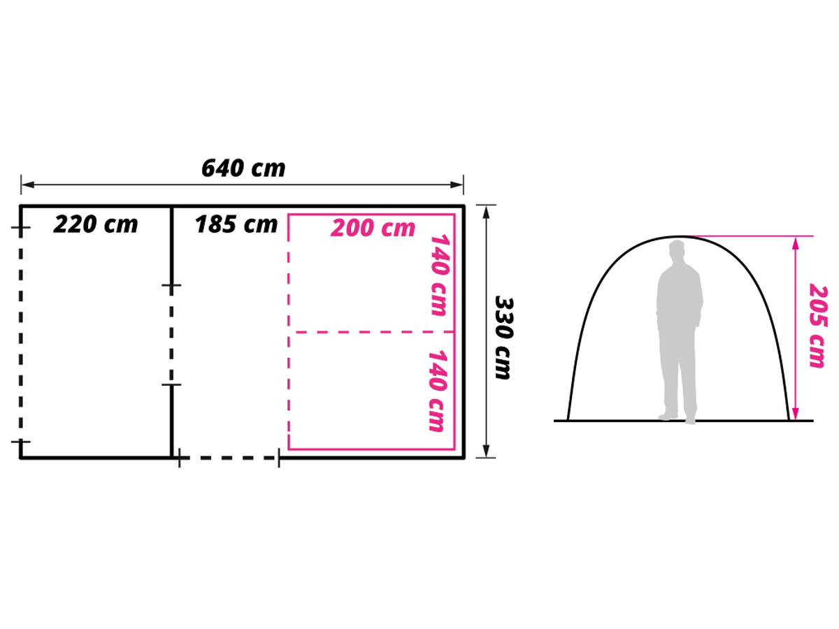 Obelink Hudson 4 Poly Easy Air CoolDark tunneltent