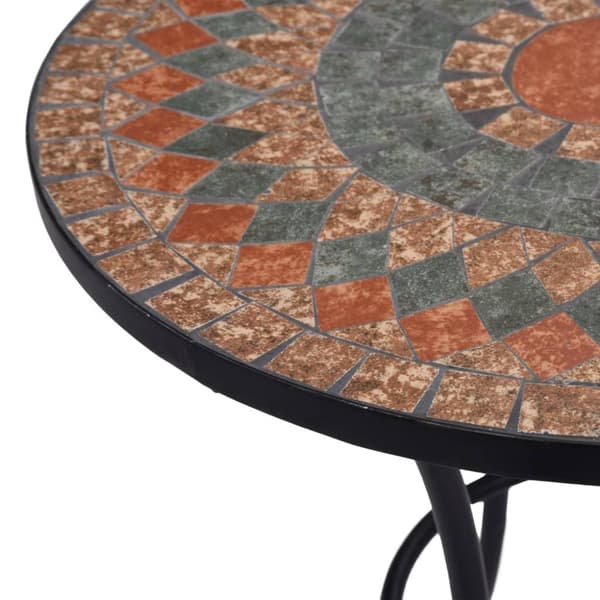 vidaXL Mosaikkbistrobord oransje/grå 60 cm keramikk