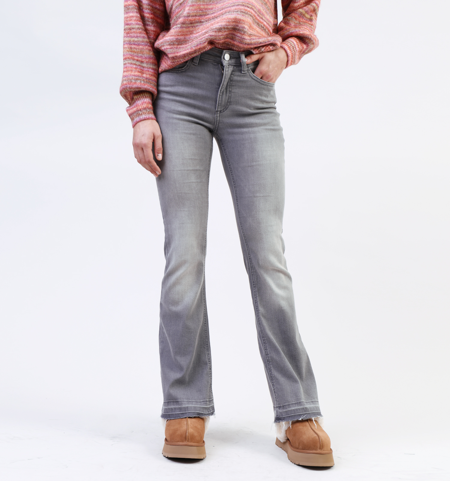 Bootcut jeans grijs