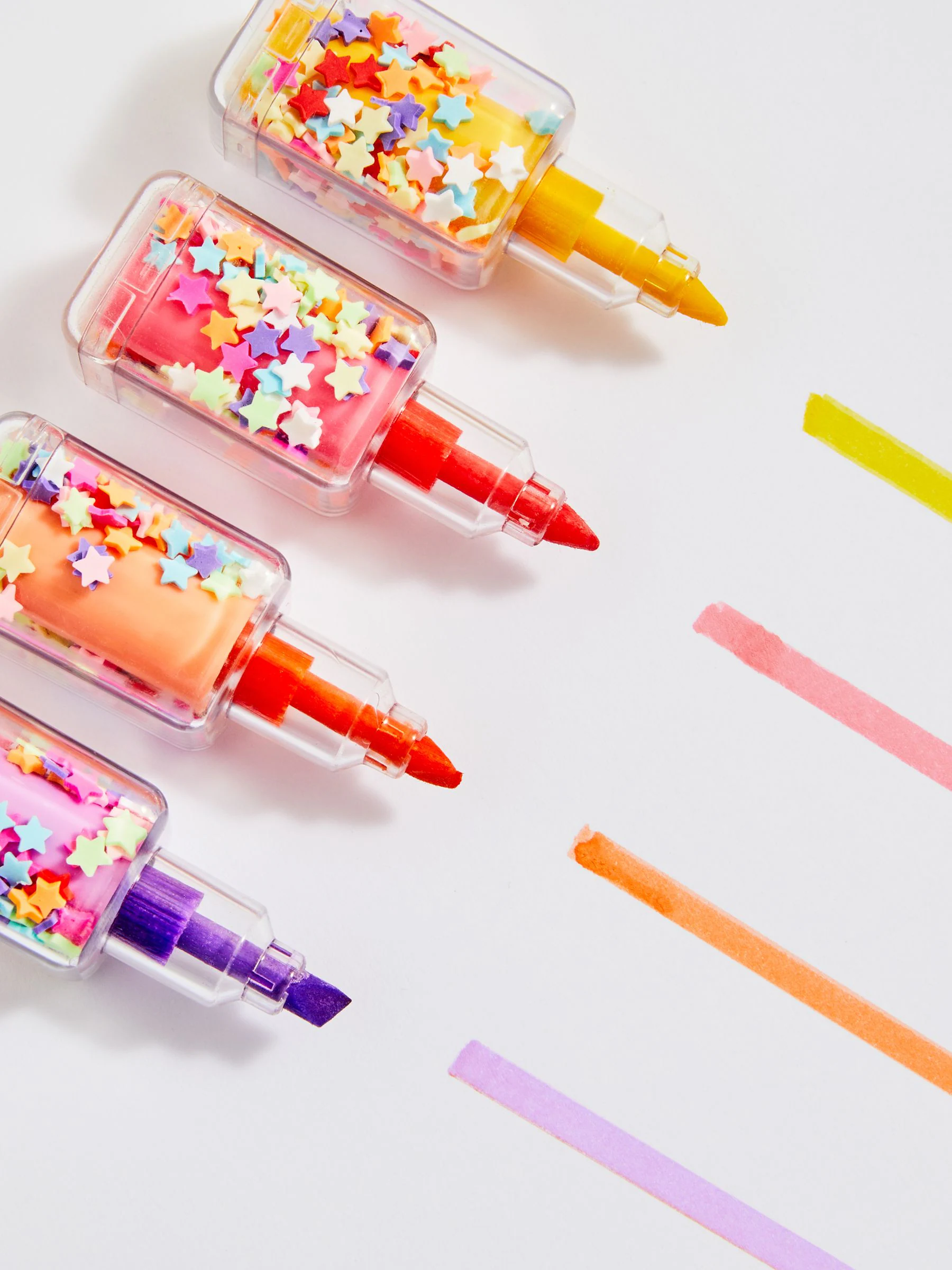 Set of 4 Nail Varnish Shaped Highlighter Pens 4 Pack