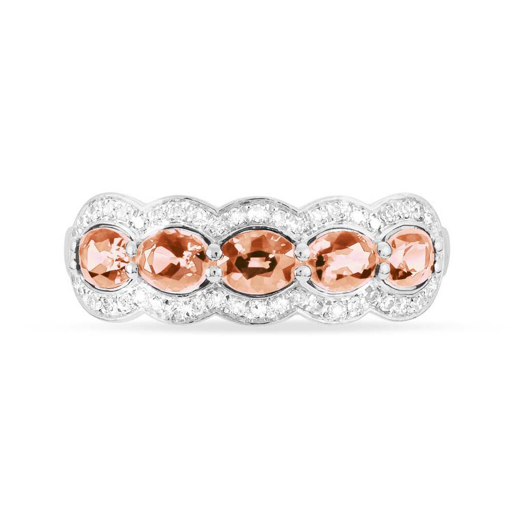 Bague Margaux Or Blanc Morganite Et Diamant