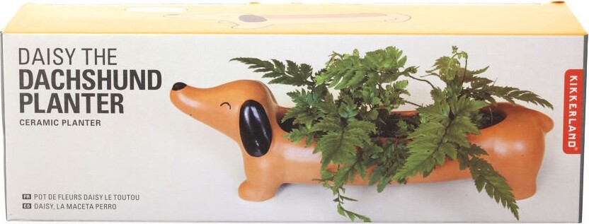Kikkerland - Hunde Urtepotteskjuler - Daisy The Dachshund - 24X8 CM