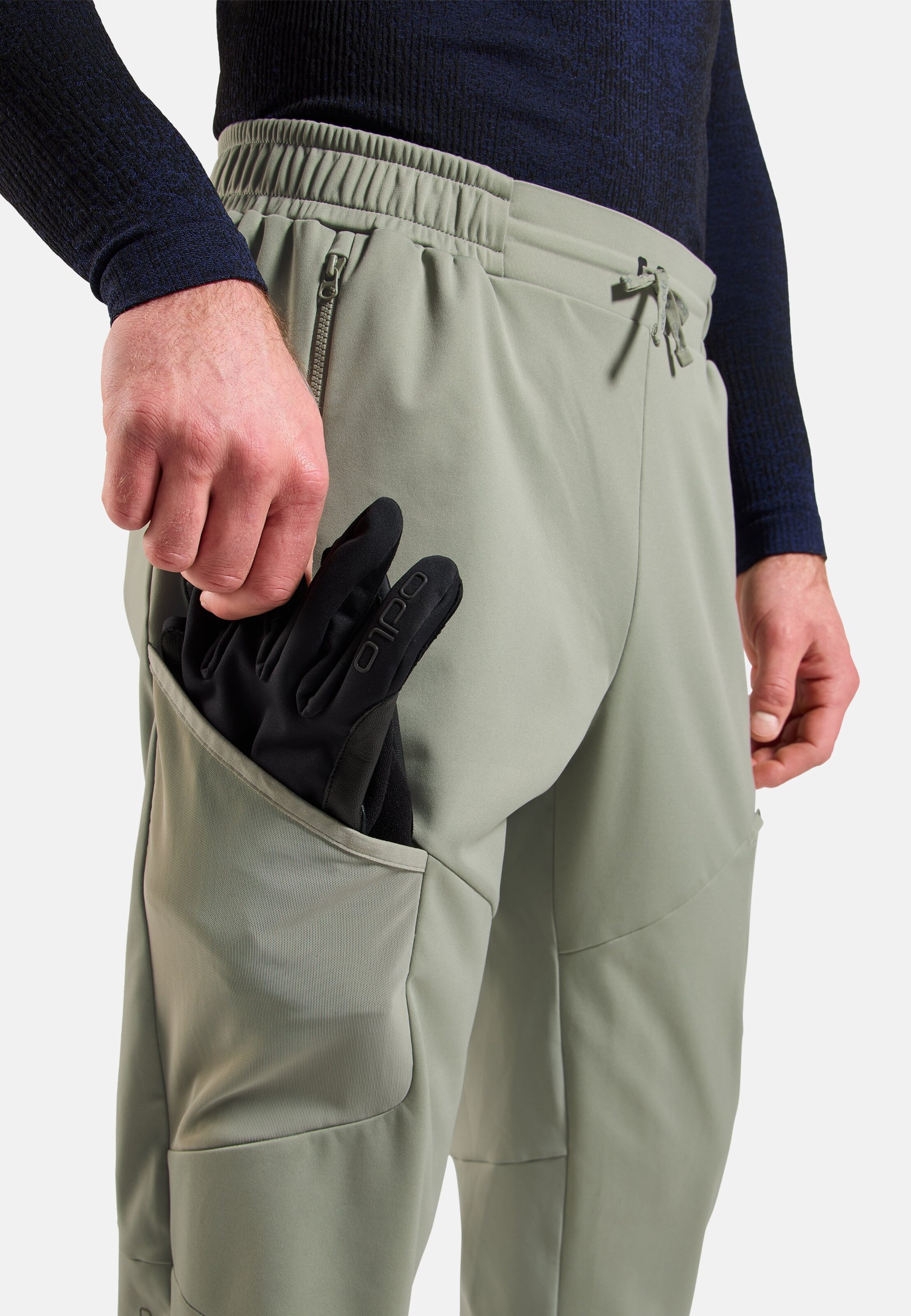 Winddichte Zeroweight X-Warm Langlaufhose in shadow