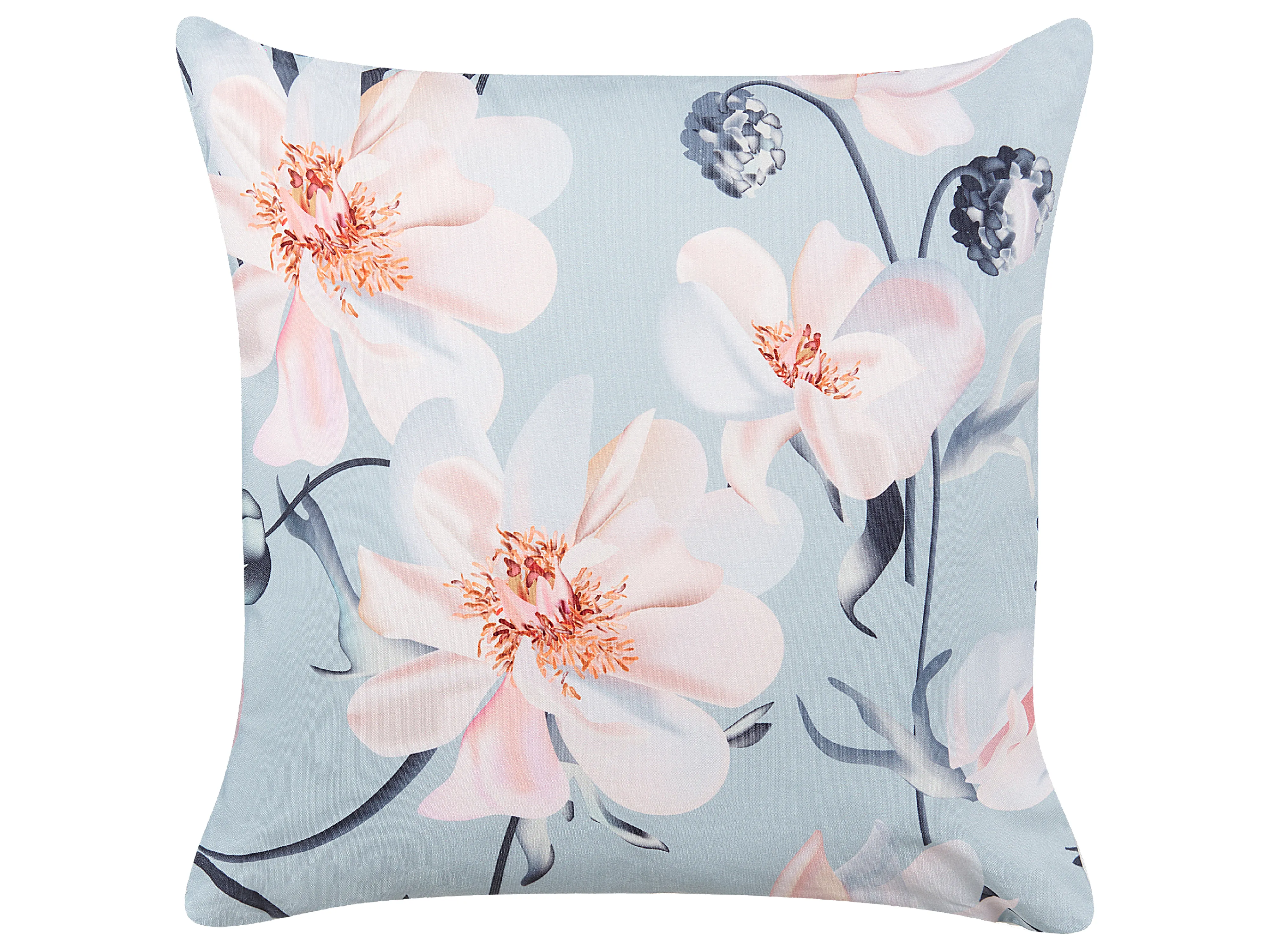 Set van 2 tuinkussens APRICALE bloempatroon 45 x 45 cm Blauw
