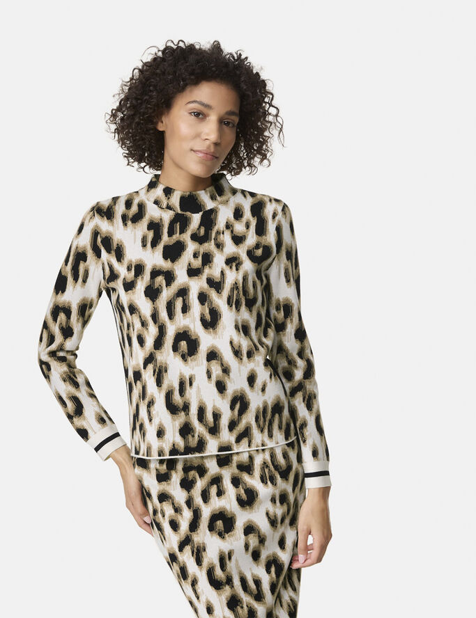Gerry Weber PULLOVER 1/1 SLEEVE Beige-black jacquard