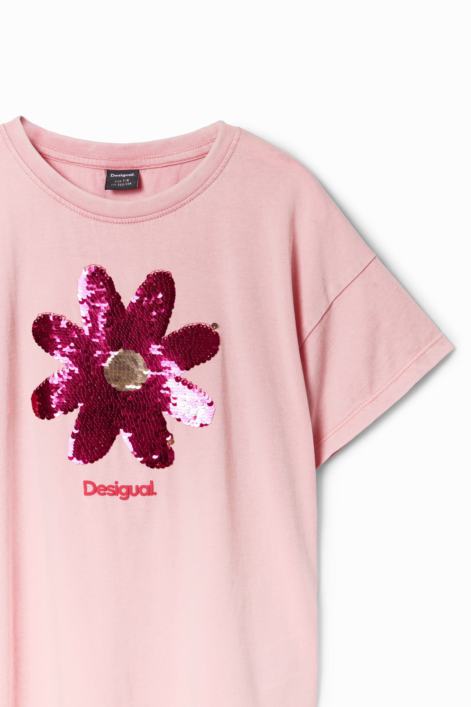 T-shirt fleur paillettes