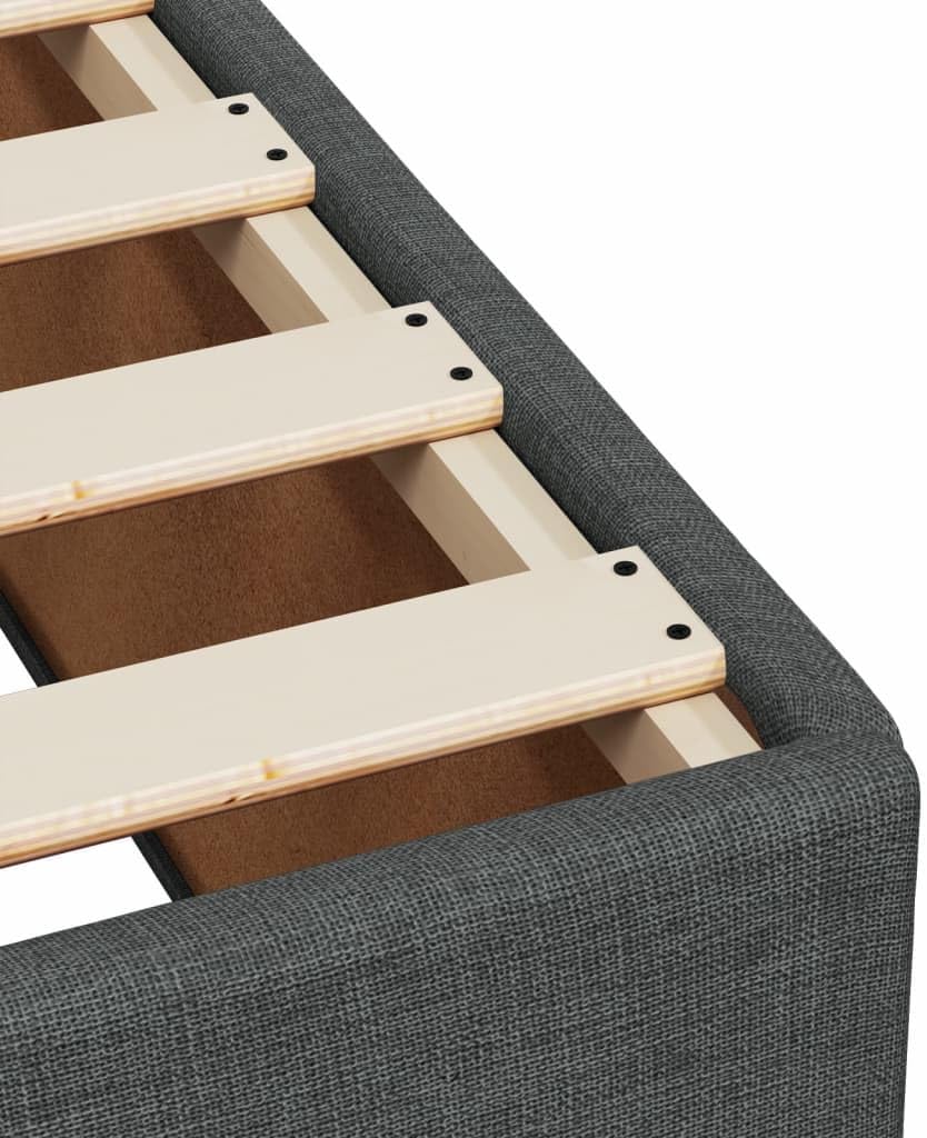 vidaXL Bettgestell, Bett mit Bettfüße Lattenrost, Polsterbett für Schlafzimmer, Einzelbett Bettrahmen, Modern, Dunkelgrau 80x200cm Stoff