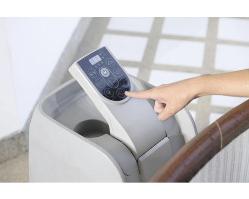 Bestway® LAY-Z-SPA® Helsinki AirJet™ opblaasbare hottub met 180 luchtjets, multifunctionele pomp, geïntegreerde verwarmingsfunctie en afsluitbare thermische afdekking, bruin