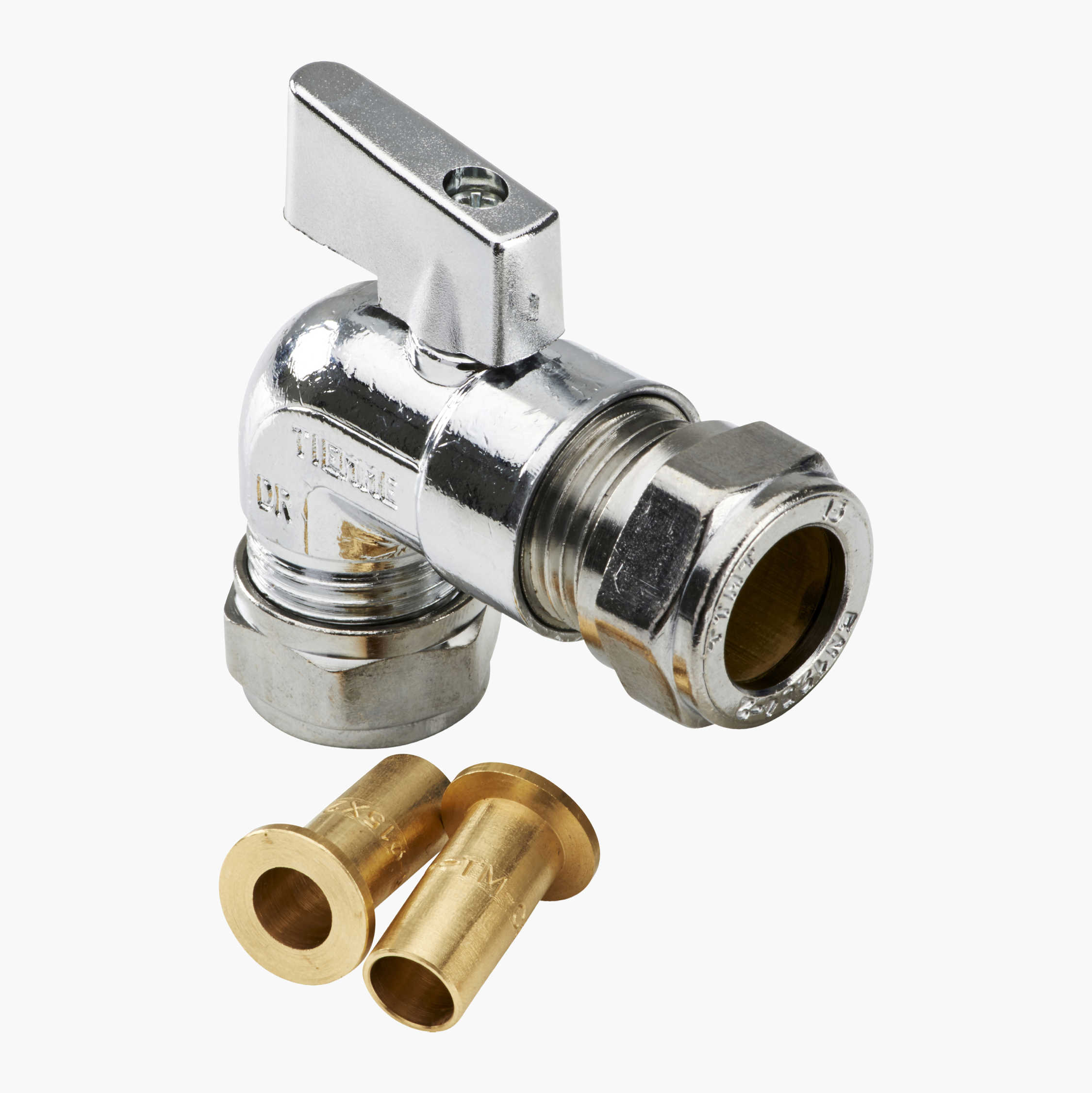 PEX minikuleventil, vinkel, 15 mm