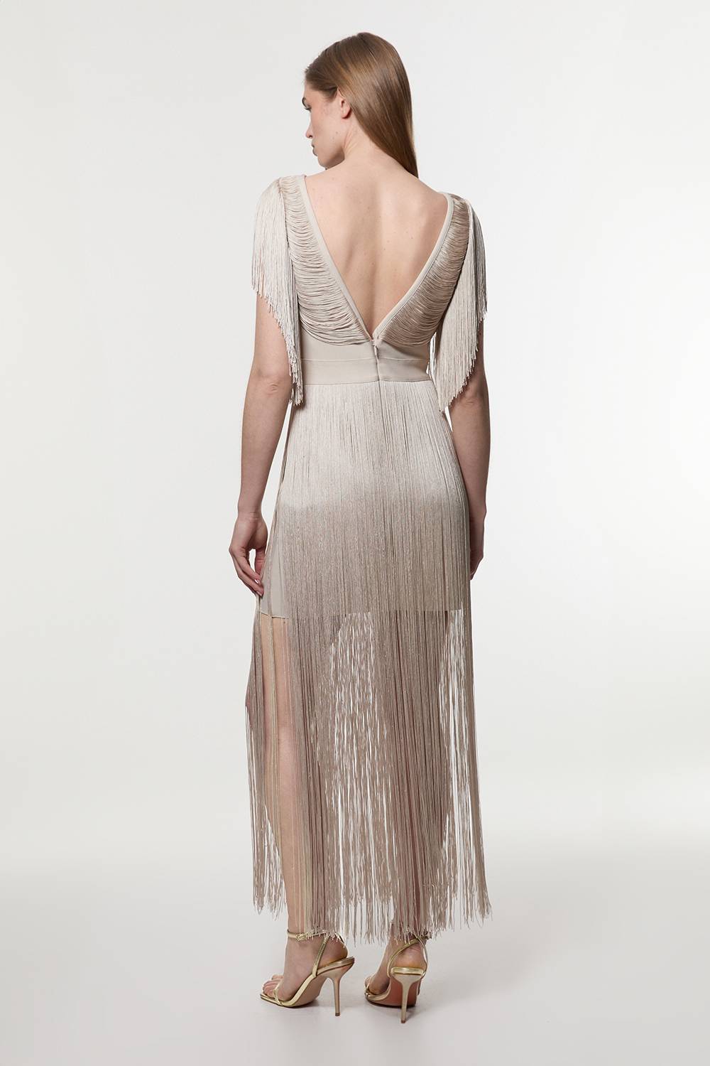 KarenMillen Robe Mini Tricotée À Franges Drapées Maxi Petite