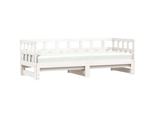 VIDAXL - Lit déco Lit de jour avec lit gigogne blanc 90x190 cm bois de pin mas...