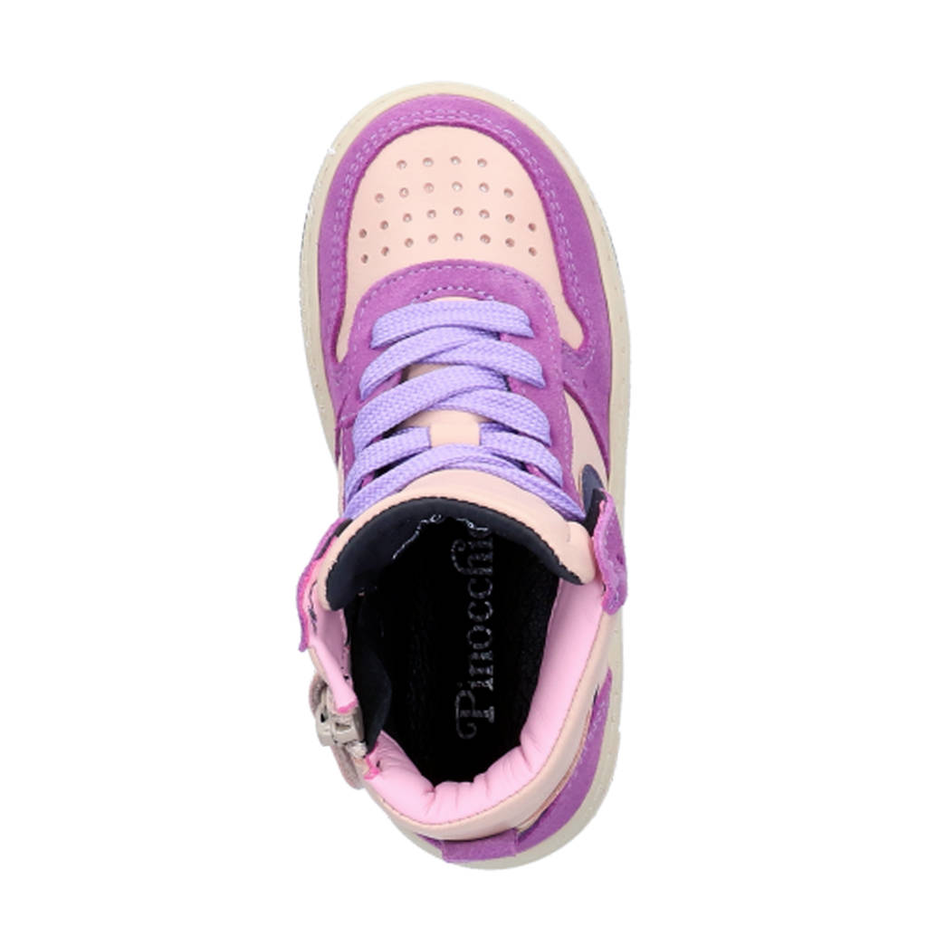 Pinocchio leren sneakers lila